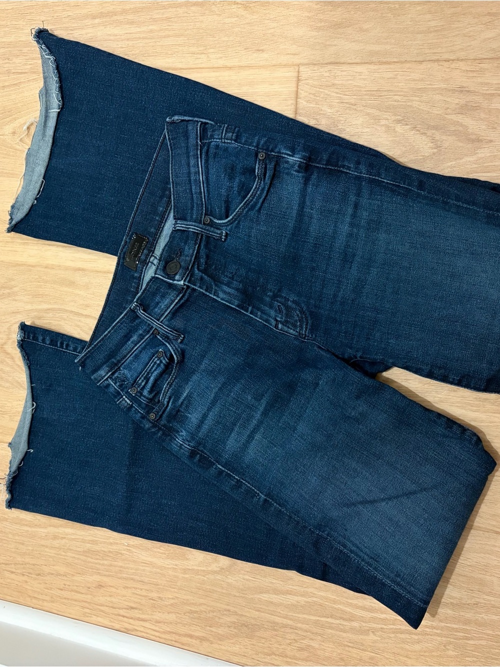 MOTHER Dark Indigo Cropped Straight Jeans